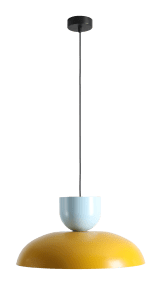 Ella Ø47 Gul/blå loftslampe Fra Artera - Med sine smukke farver i sennepsgul og lyseblå bliver den et legende og stilfuldt element i interiøret.