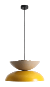 Millo Ø47 Gul/beige loftslampe Fra Artera - Med sine sennepsgule og beige farver bliver den et legende og stilfuldt element i interiøret.