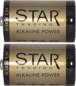Batteri 2-Pak D 1,5V Power Alkaline Guld Fra Star Trading - 