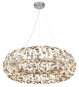 Katrina Ø80 Røgfarvet krystal Fra Globo Lighting - Katrina &auml;r en elegant rund kristallkrona i kromf&auml;rgad metall med gnistrande K9-kristaller som skapar en sofistikerad och lyxig atmosf&auml;r i ditt hem.