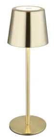 Vancouver 28cm Guld bærbar Fra Globo Lighting - Den er lavet af mat guldfarvet metal med en opal plastskærm og giver et stilfuldt og sofistikeret indtryk.