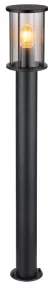 Gracey 100cm Sort pullerter Fra Globo Lighting - Gracey &auml;r en pollare i stilren design, tillverkad av mattsvart rostfritt st&aring;l och har en r&ouml;kf&auml;rgad glassk&auml;rm.