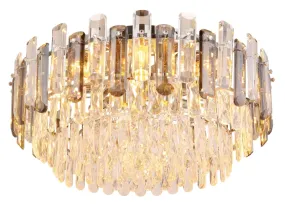 Orgina Ø55 Røgfarvet Fra Globo Lighting - Plafonden Orgina tillf&ouml;r rummet en lyxig k&auml;nsla med gnistrande kristaller och r&ouml;kf&auml;rgade glasstavar.