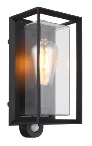 Logana Sort udendørslampe Fra Globo Lighting - Med sin rektangul&auml;ra design och unika ljusspridning kombinerar den stil och funktion.