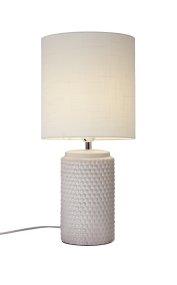 Bubble 50cm Hvid bordlampe Fra Cottex - Bubble bordlampe er en stilfuld keramisk lampe med en unik boblestruktur p&aring; foden, der giver et moderne indtryk.