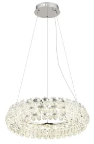 Diann Ø60 Chrom loftslampe Fra Globo Lighting - Med en diameter p&aring; 60 cm och en imponerande ljusstyrka p&aring; 4460 lumen ger den en kraftfull och j&auml;mn belysning.