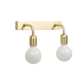 Regal 37cm Børstet messing badeværelseslampe Fra Belid - Denne model er til 2 lyskilder, og afh&aelig;ngig af; lyskilde, &aelig;ndrer lampen karakter.