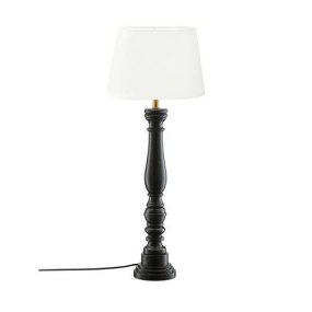 Doris 64cm Rustik sort bordlampe Fra PR Home - Skærmen er 23 cm bred, 15 cm dyb, 16 cm høj og har en kloende.