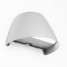 Væglampe OUT-02 Grå Fra Plejd - OUT-02 er en smart væglampe til udendørs brug med justerbar hvid og indbygget LED, designet til f.