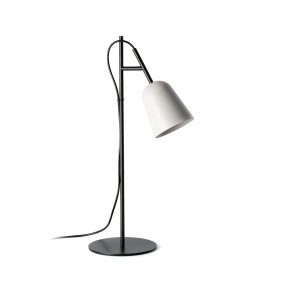 Studio 55cm Hvid skrivebordslampe Fra Faro Barcelona - Studio er en elegant bordlampe designet af Nahtrang - inspireret af ikonisk design fra 1950'erne, fortolket med moderne enkelhed.