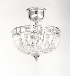 Flores Ø25 Sølv krystal Fra Norrsken Design - De håndskårne Klasse 1 K9-krystaller giver en spektakulær glans og skaber et smukt lysspil, der forvandler ethvert rum til en funklende oase.