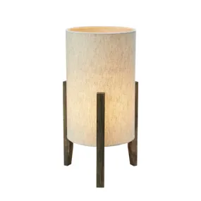 Eruca 40cm Beige bordlampe Fra Markslöjd - Fod i brun bejdse og skærm i beige tekstil.
