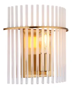 Gorley 26cm Guld væglampe Fra Globo Lighting - Gorley &auml;r en elegant och sofistikerad v&auml;gglampa med en imponerande arkitektonisk design.