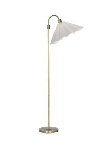 Amy Flex Guld gulvlampe Fra PR Home - Lampen har en metalramme i guldfinish med en justerbar overarm og en afbryder p&aring; basen for nem brug.