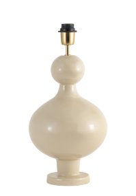 Fiona 40cm Cremet hvid lampefod Fra Alde & Lind - Den blødt afrundede, klassiske form er kombineret med en højglans, emaljelignende overflade, der giver lampen et stilfuldt og moderne udtryk.