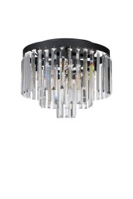 Ventimiglia Ø40 Sort krystal Fra Markslöjd - Et elegant loftsloft med sort metalramme og smukke maskinskårne prismer, der spreder lyset på&aring; en fortryllende måde.