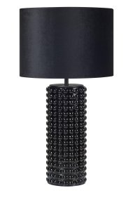 Proud 65cm Sort bordlampe Fra Markslöjd - Den storslåede Proud bordlampe er et rigtigt møbel med sin høje, sprudlende glasfod og elegante tekstilskærm.