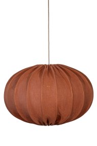 Moon Skærm Ekskl. Ophæng Ø78 Rust loftslampe Fra Alde & Lind - Moon er en rund loftslampeskærm med metalramme og stof i en varm rustfarve.
