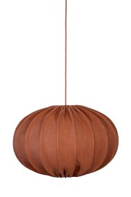 Moon Skærm Ekskl. Ophæng Ø58 Rust loftslampe Fra Alde & Lind - Moon er en rund loftslampeskærm med metalramme og stof i en varm rustfarve.