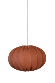 Moon Skærm Ekskl. Ophæng Ø45 Rust loftslampe Fra Alde & Lind - Moon er en rund loftslampesk&aelig;rm med metalramme og stof i en varm rustfarve.