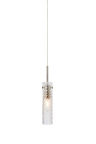Vibia Ø5 Gennemsigtig vindueslampe Fra Markslöjd - Sk&aelig;rmen i frostet glas er kombineret med et langt, smalt oph&aelig;ng i satineret nikkelfinish, der forst&aelig;rker lampens moderne og sofistikerede udtryk.