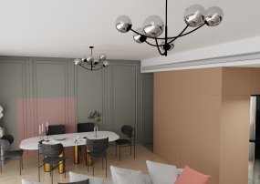 Hunter Ø90 Sort/røget loftslampe Fra Emibig Lighting - Lampen ser s&aelig;rligt godt ud over et bord eller k&oslash;kkenbord, hvor den skaber en unik og indbydende atmosf&aelig;re.