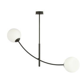 Hunter 83cm Sort og hvid loftslampe Fra Emibig Lighting - Lampen ser s&aelig;rligt godt ud over et bord eller k&oslash;kkenbord, hvor den skaber en unik og indbydende atmosf&aelig;re.