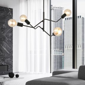 Frix 66cm Sort Fra Emibig Lighting - Denne loftslampe passer perfekt ind i den elegante trend og imponerer med sin unikke form og originale design.
