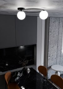 Sopra Ø47 Hvid plafond Fra Emibig Lighting - De opalglassk&aelig;rme tilf&oslash;jer lethed og spreder lyset j&aelig;vnt, hvilket bidrager til behagelig og effektiv rumbelysning.
