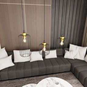 Vander 60cm Sort/Guld loftslampe Fra Emibig Lighting - Vander - en perfekt kombination af industrielt og elegant design.