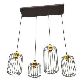 Vander 70cm Sort/Guld loftslampe Fra Emibig Lighting - Vander - en perfekt kombination af industrielt og elegant design.