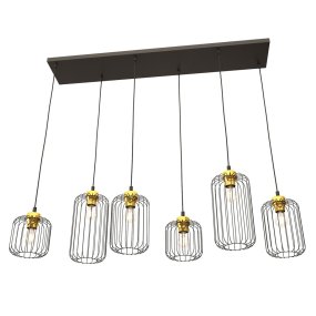 Vander 115cm Sort/Guld loftslampe Fra Emibig Lighting - Vander - en perfekt kombination af industrielt og elegant design.