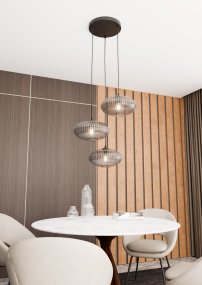 Coco Ø53 Røgfarvet Fra Emibig Lighting - Coco loftlampen er en moderne pendel, der kombinerer elegance med funktionalitet.