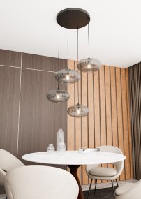 Coco Ø70 Røgfarvet Fra Emibig Lighting - Coco loftlampen er en moderne pendel, der kombinerer elegance med funktionalitet.