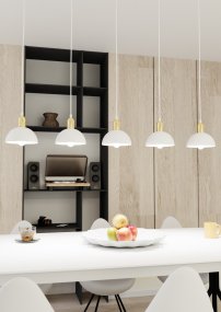 Moto 116cm Hvid Fra Emibig Lighting - &ndash; Moto skaber en unik atmosf&aelig;re og et stilfuldt kontrastelement i rummet.