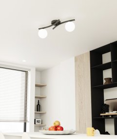 Opus 60cm Hvid plafond Fra Emibig Lighting - Den enkle form og opalglaskupler giver rummet en bl&oslash;dhed og lethed, mens lampen spreder et behageligt, diffust lys.
