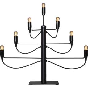 Milano Sort Fra Star Trading - Stilfuld og moderne lysestage i matsort metal med plads til 7 lyskilder.