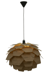 Carpatica Ø60 Brun plet loftslampe Fra Aneta Lighting - Smuk Carpatica loftslampe, med flere lag trælameller med brunbejdset finer, har et design, der minder om en rund kegle.