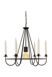 Kronoberg Ø60 Sort loftslampe Fra Aneta Lighting - KRONOBERG hyggelig loftslysekrone i sortlakeret metal med 6 holdere til kronlys.