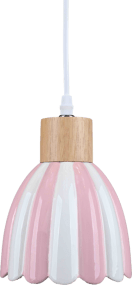 Poppy Ø15 Lyserød/hvid Fra Pixie Design - Poppy er en charmerende vindueslampe i keramik med en bl&oslash;dt afrundet form og dekorative tr&aelig;detaljer, der giver et naturligt pr&aelig;g.