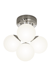 Nicosia Ø26 Chrom badeværelseslampe Fra Aneta Lighting - Nicosia loftslampe krom med opalhvide kugler.