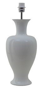 Mindy 50cm Vit lampefod Fra Hallbergs - Denna eleganta lampfot i keramik har en mjuk, klassisk form och blank vit finish som ger ett varmt och stilrent uttryck.