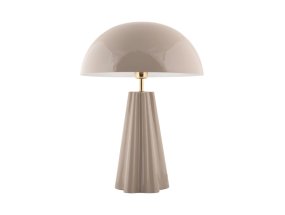 Amplio 55cm Greige bordlampe Fra Leitmotiv - Den er lavet af metal med en blank grå finish og elegante messingdetaljer, der giver et sofistikeret udtryk.