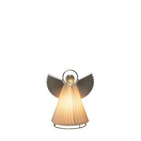 Papirengel 26cm Hvid Fra Konstsmide - Englen er lavet af smukt plisseret hvidt papir med elegante detaljer i en messingfinish, der giver et stilfuldt udtryk.