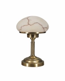 August 28cm Antik messing bordlampe Fra Aneta Lighting - Lygtens tidl&oslash;se stil g&oslash;r, at den passer lige s&aring; godt i et moderne hjem som i et mere traditionelt indrettet rum.