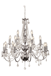 Chateau Ø82 Chrom loftslampe Fra Aneta Lighting - Tagskålen er i forkromet metal med krogophæng og klemrække.