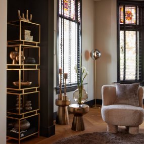 Medina Guld/røg gulvlampe Fra Light & Living - 