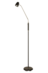 Sandnes 1 Sort gulvlampe Fra Aneta Lighting - stangen og et justerbart hoved.