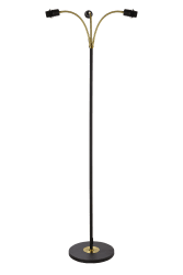 Ljusdal 3 Sort gulvlampe Fra Aneta Lighting - Sk&aelig;rme i serierne Ljusdal og Futura kan anbefales.