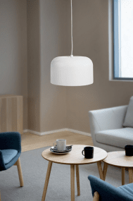 Urban Ø25 Hvid loftslampe Fra Airam - i hvid farve, tekstilsnor.